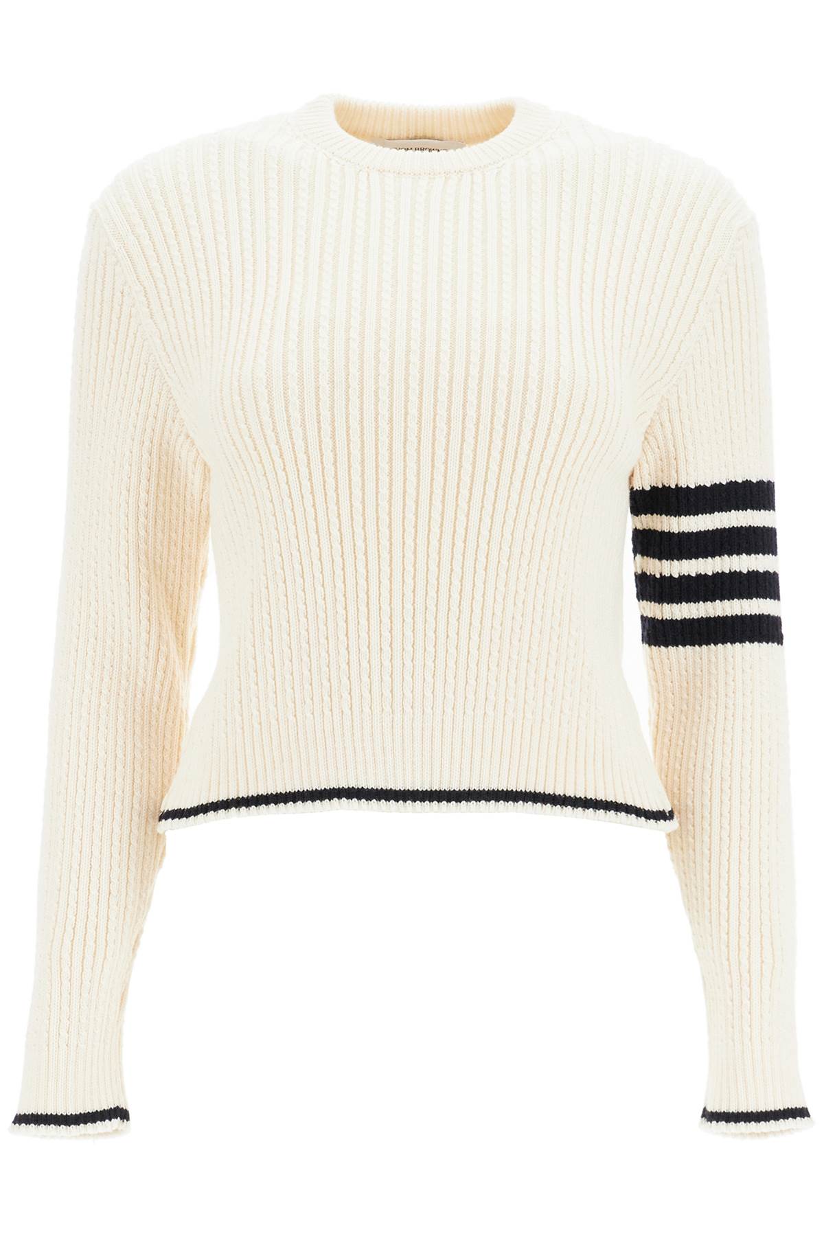 '4-bar virgin wool sweater FKA465A Y1024 WHITE