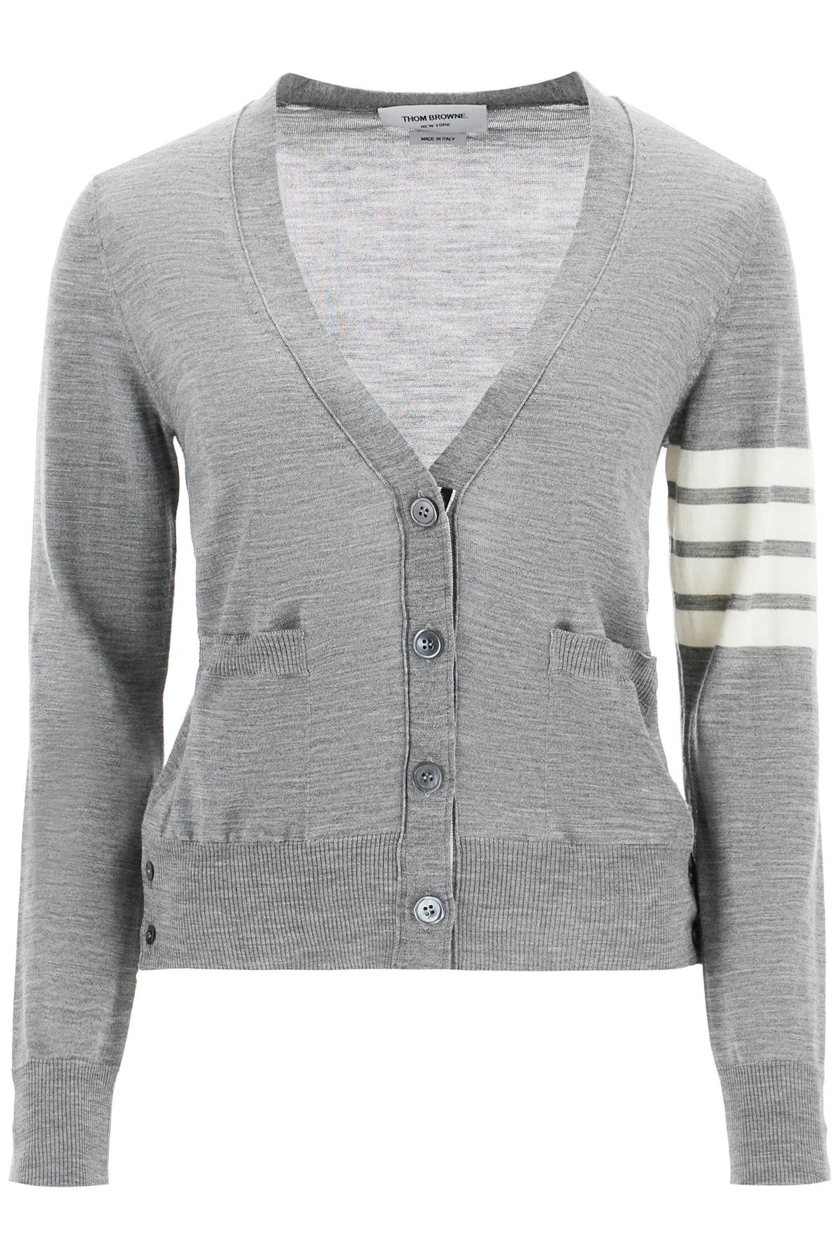 4-bar wool melange cardigan FKC334A Y1014 LT GREY