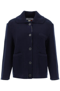 cotton-cashmere knit jacket FKJ090AY3028 NAVY