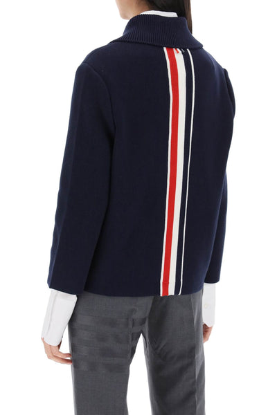 cotton-cashmere knit jacket FKJ090AY3028 NAVY