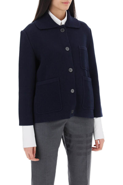 cotton-cashmere knit jacket FKJ090AY3028 NAVY