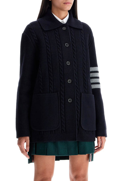 '4-bar heavy knit cardigan FKJ097A Y1019 NAVY