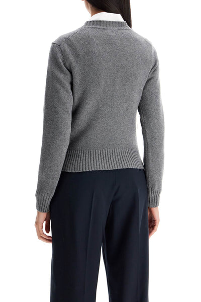 "cashmere and wool pullover FKS057 005 GRIS CLAIR