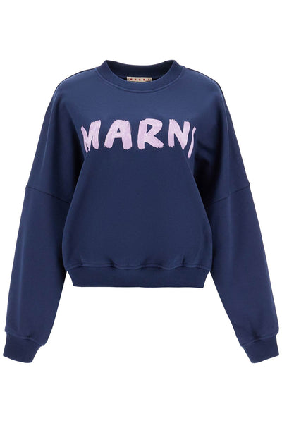 crewneck sweatshirt with logo FLJE0185P2 USCU88 BLUE KYANITE