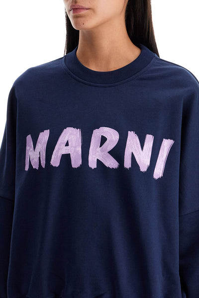 crewneck sweatshirt with logo FLJE0185P2 USCU88 BLUE KYANITE