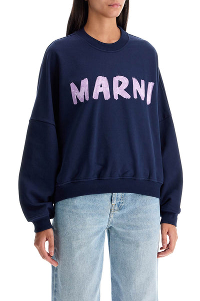 crewneck sweatshirt with logo FLJE0185P2 USCU88 BLUE KYANITE