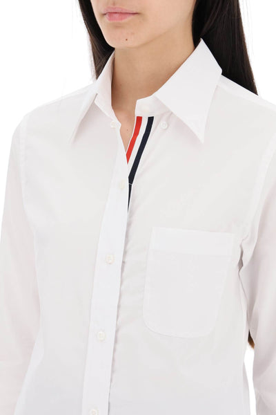 fitted shirt in poplin FLL005E 03113 WHITE