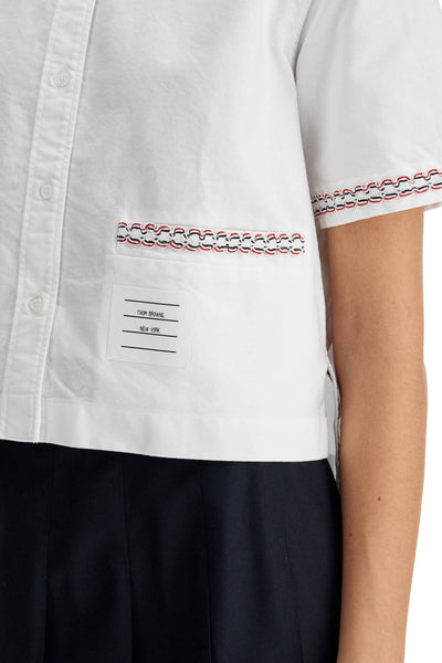 cropped oxford shirt for women FLL191B F0313 WHITE