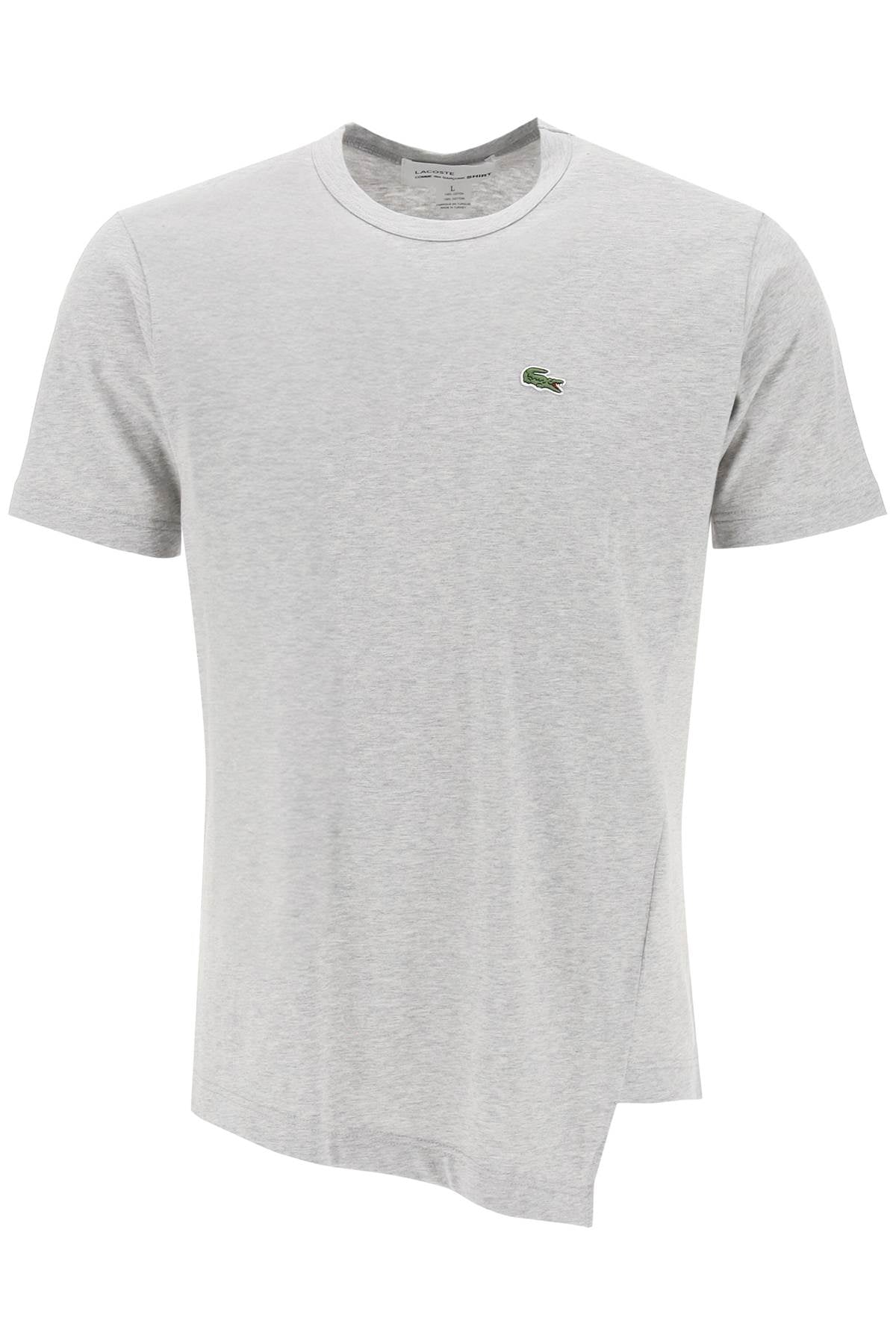 x lacoste asymmetrical t-shirt FL T014 W23 TOP GREY