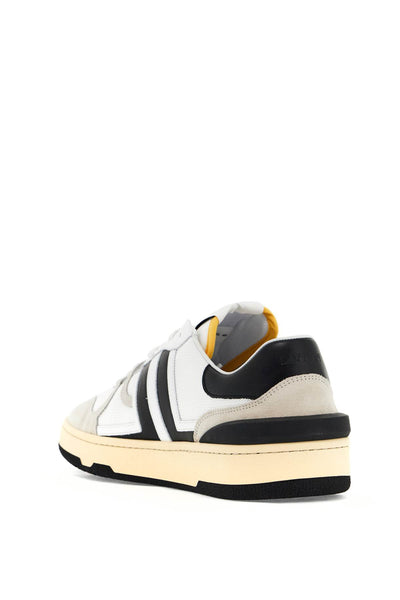 "mesh and leather clay sneakers with FM SKDK00 NAS1 P21 BLANC/NOIR