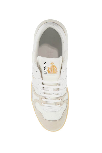 "mesh and leather clay sneakers with FM SKDK00 NASH A20 BLANC