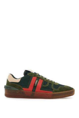 "mesh and leather clay sneakers with FM SKDK00 NAST A24 VERT/ROUGE