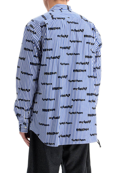 COMME DES GARCONS SHIRT striped printed shirt | Italystation.com - Shop Now at italystation.com