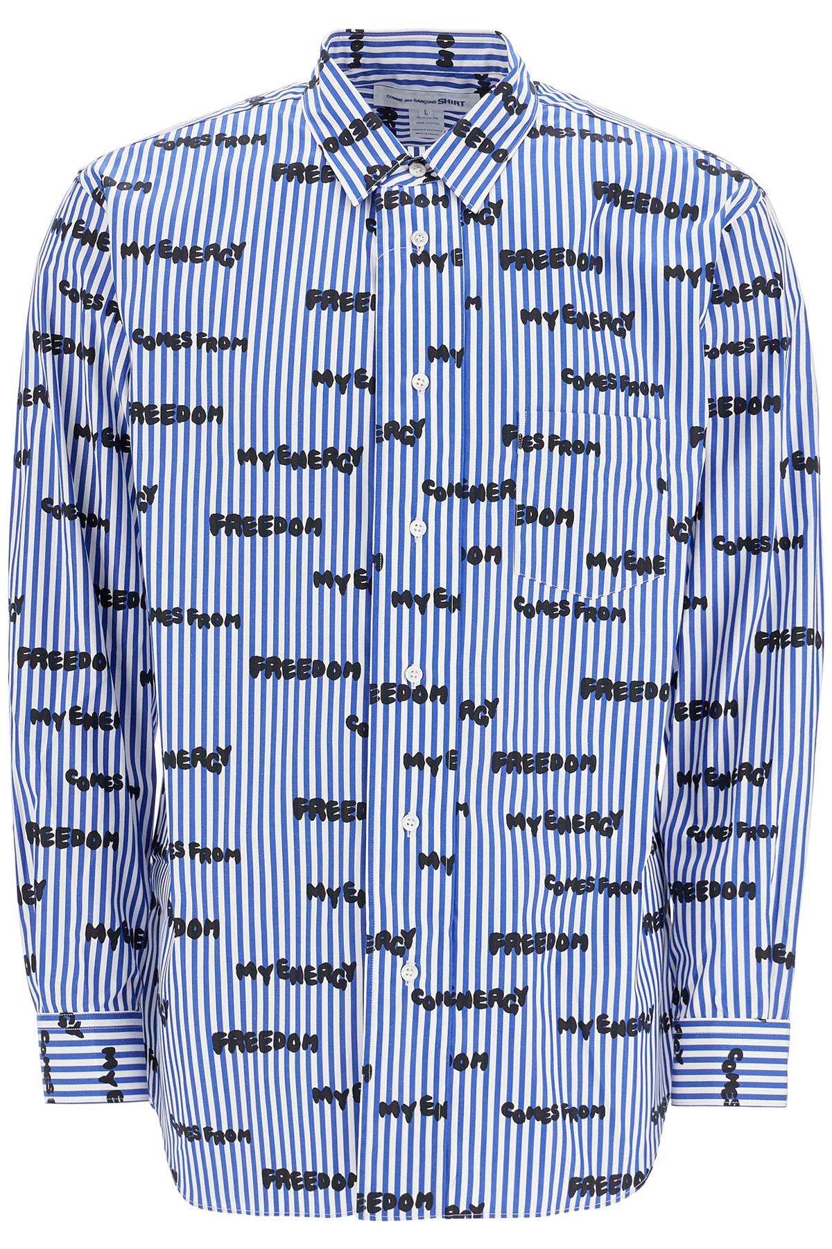 COMME DES GARCONS SHIRT striped printed shirt | Italystation.com - Shop Now at italystation.com