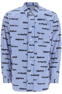 COMME DES GARCONS SHIRT striped printed shirt | Italystation.com - Shop Now at italystation.com