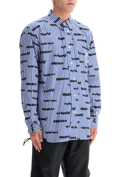 COMME DES GARCONS SHIRT striped printed shirt | Italystation.com - Shop Now at italystation.com