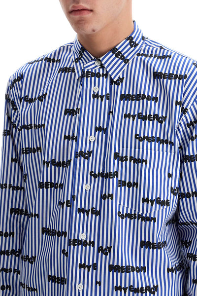 COMME DES GARCONS SHIRT striped printed shirt | Italystation.com - Shop Now at italystation.com
