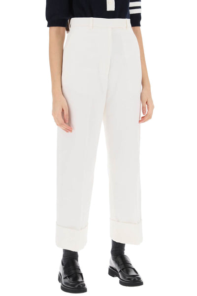 cropped wide leg jeans FTC444UF0345 OFF WHITE