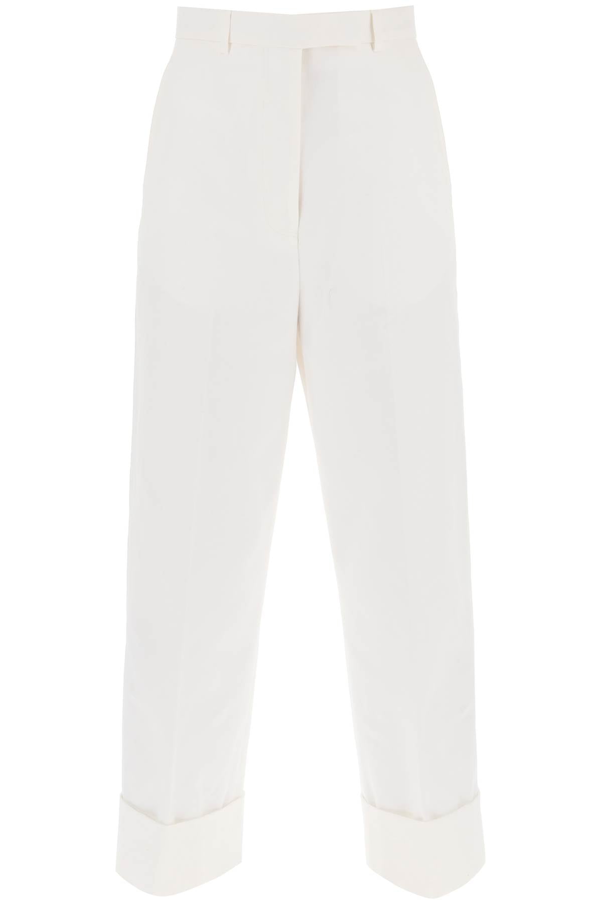 cropped wide leg jeans FTC444UF0345 OFF WHITE