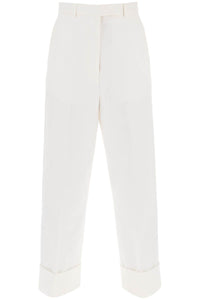 cropped wide leg jeans FTC444UF0345 OFF WHITE