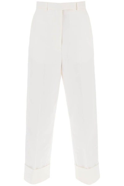 cropped wide leg jeans FTC444UF0345 OFF WHITE