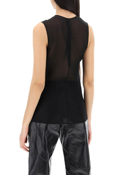 sleeveless silk top in FTK201 SE0008 NOIR