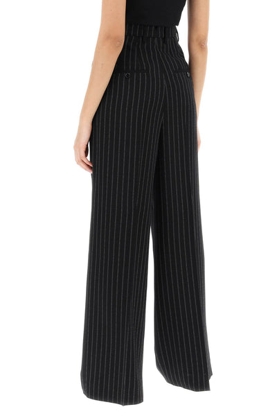 wide-legged pinstripe trousers with FTR418 WV0040 NOIR CRAIE