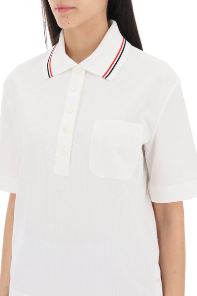 seersucker polo shirt FTU419A00572 WHITE