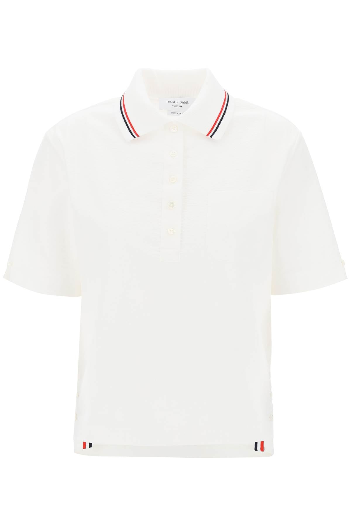 seersucker polo shirt FTU419A00572 WHITE