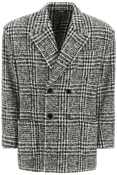 checkered double-breasted wool jacket G2PU2T FQMIF QUADRI CHECK TARTAN