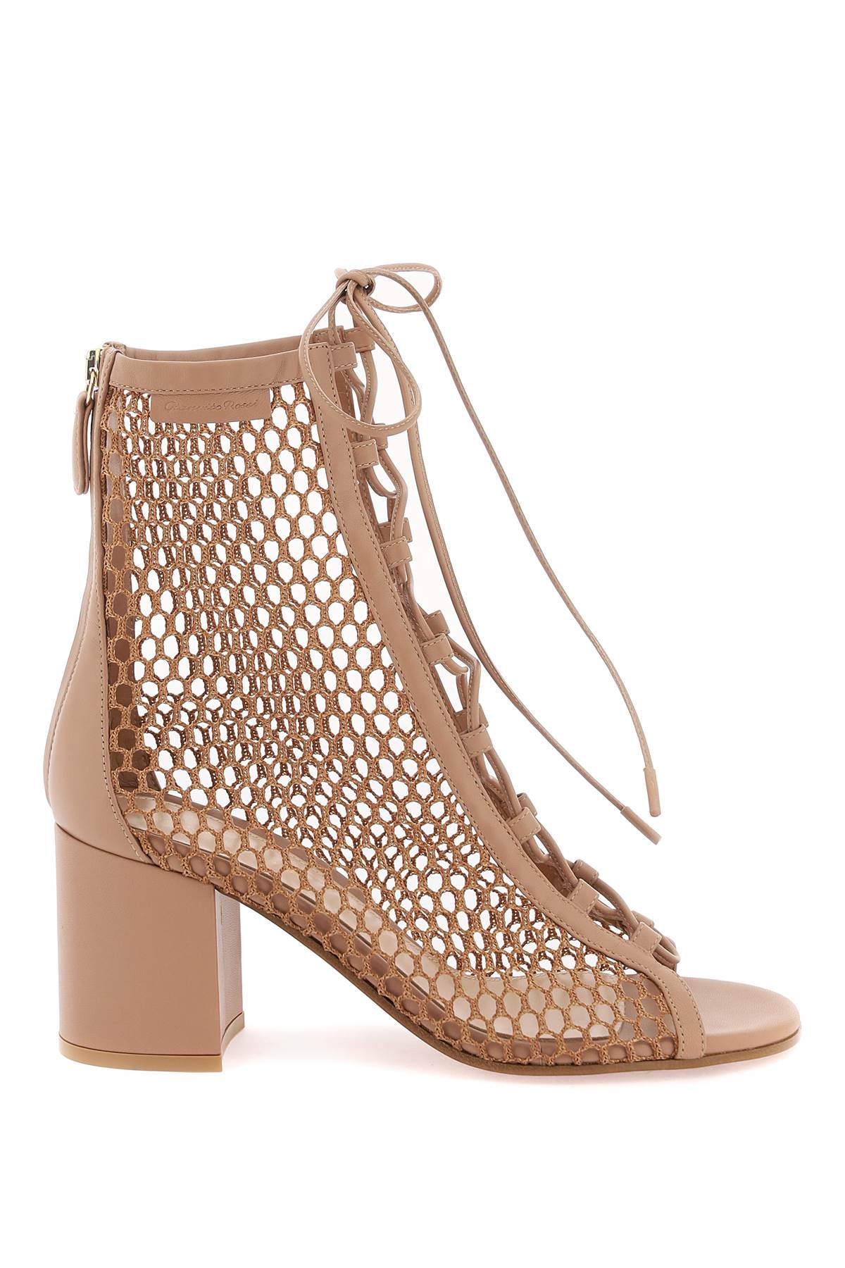 Gianvito rossi open-toe mesh ankle boots with G50638 70RIC NGI PRALINE PRALINE