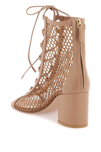 Gianvito rossi open-toe mesh ankle boots with G50638 70RIC NGI PRALINE PRALINE