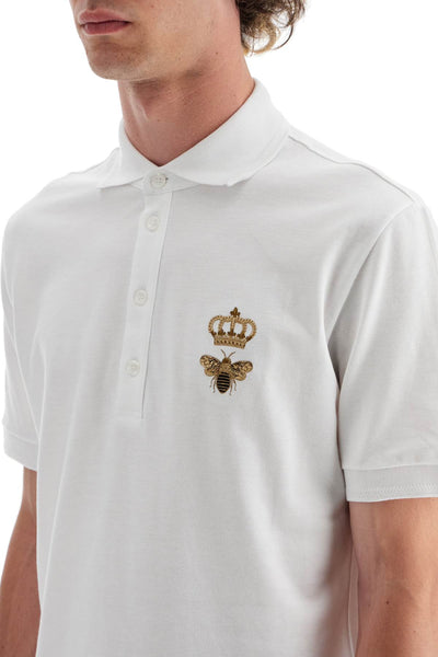 slim fit polo shirt with embroidery G8LZ1Z G7WUR BIANCO OTTICO