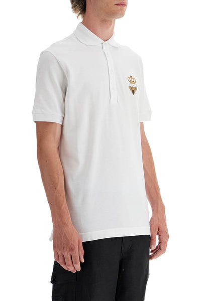 slim fit polo shirt with embroidery G8LZ1Z G7WUR BIANCO OTTICO