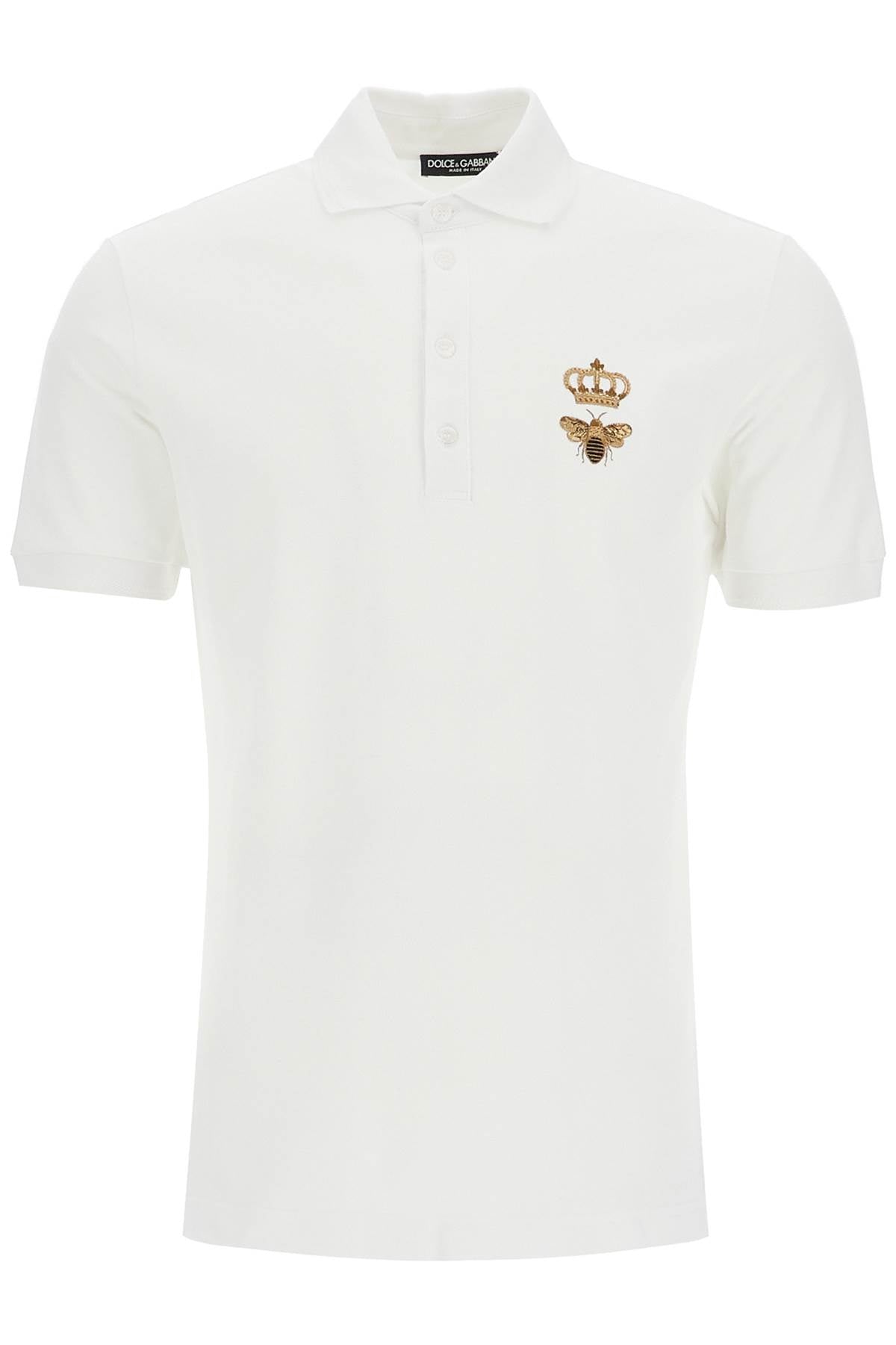 slim fit polo shirt with embroidery G8LZ1Z G7WUR BIANCO OTTICO