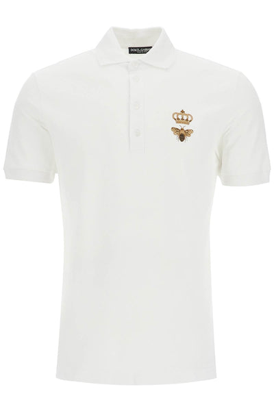 slim fit polo shirt with embroidery G8LZ1Z G7WUR BIANCO OTTICO