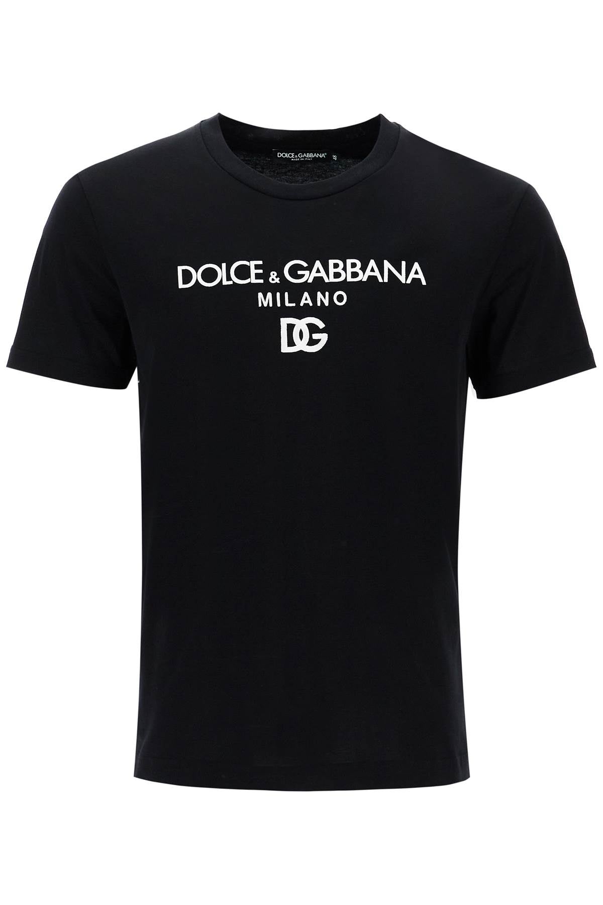 "dg embroidered t-shirt with lettering logo print G8PD7Z G7B9X NERO