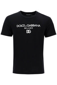 "dg embroidered t-shirt with lettering logo print G8PD7Z G7B9X NERO