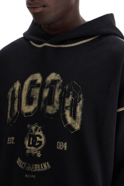 oversized hoodie with hood and logo print G9AJAT G7NQC NERO