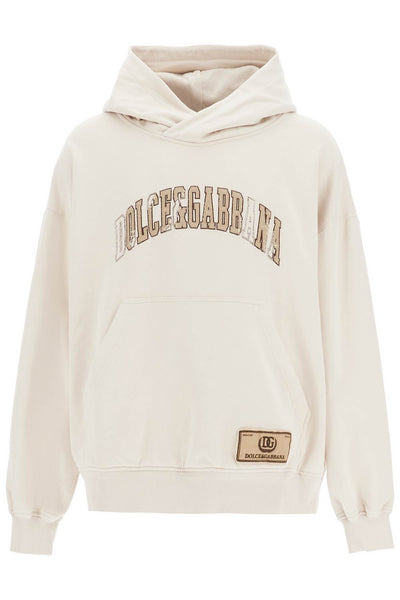 hooded sweatshirt with embroidered logo G9AKPZ G7NQI PERGAMENA MEDIO