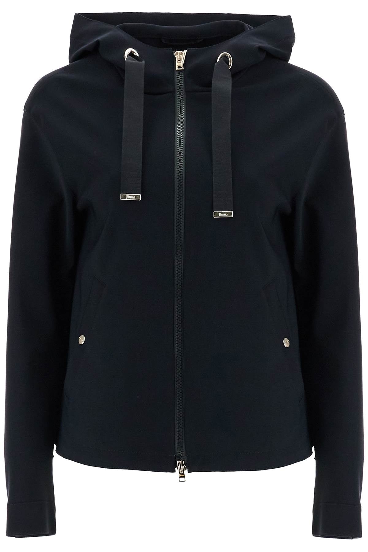 first-act short black jacket with hood GI000311D 13455S NERO