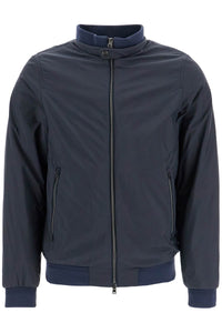 bomber impermeabile leggero in poliammide blu scuro con zip e tasche GI000414U 12456Z BLU | Italystation.com