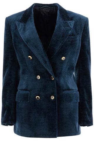 wallis velvet double-breasted jacket GI2971 FAX1241 MIDNIGHT BLUE