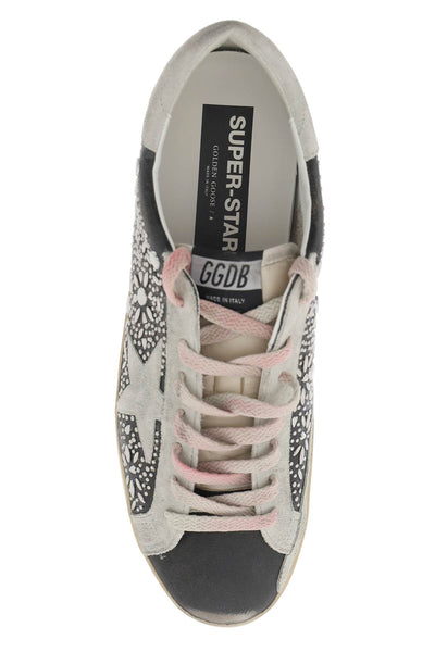 Golden goose super-star studded sneakers with GMF00101 F005445 BLACK ICE