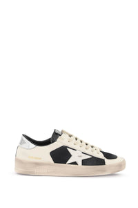 Golden goose mesh and leather stardan sneakers GMF00128 F005453 WHITE BLACK SILVER