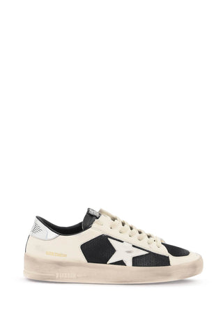 Golden goose mesh and leather stardan sneakers GMF00128 F005453 WHITE BLACK SILVER