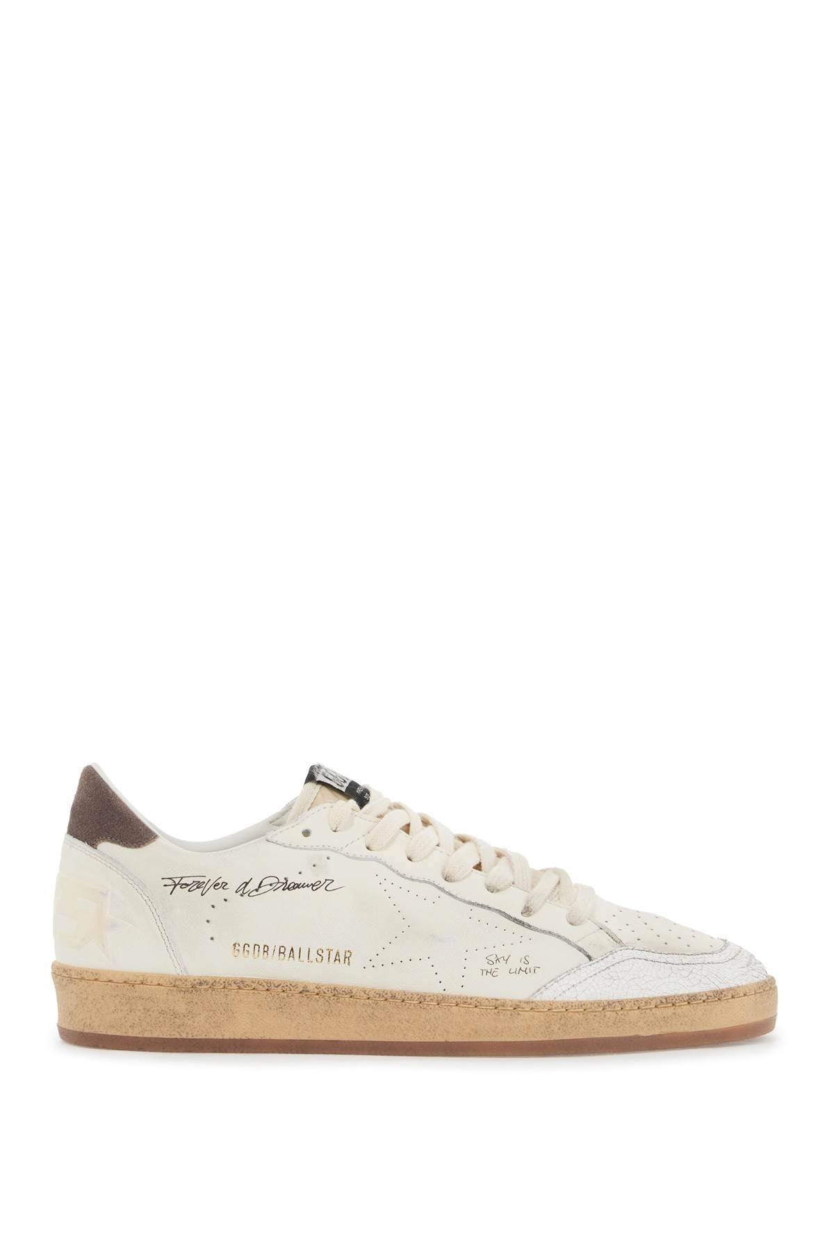 leather ball star sneakers in GMF00243 F006195 WHITE/CINDER