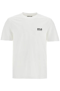 GOLDEN GOOSE white cotton men's t-shirt with large black | Italystation.com - Shop Now at italystation.com