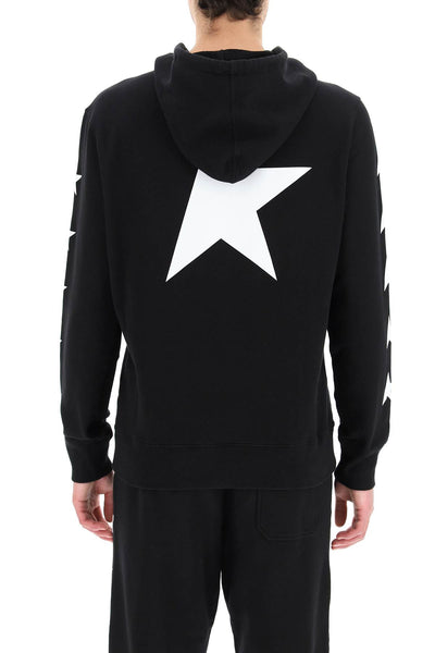 Golden goose star-print hoodie GMP01224 P000534 BLACK WHITE