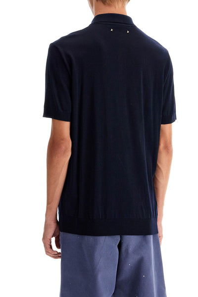 short-sleeved wool polo shirt GMP01412 P001041 NAVY